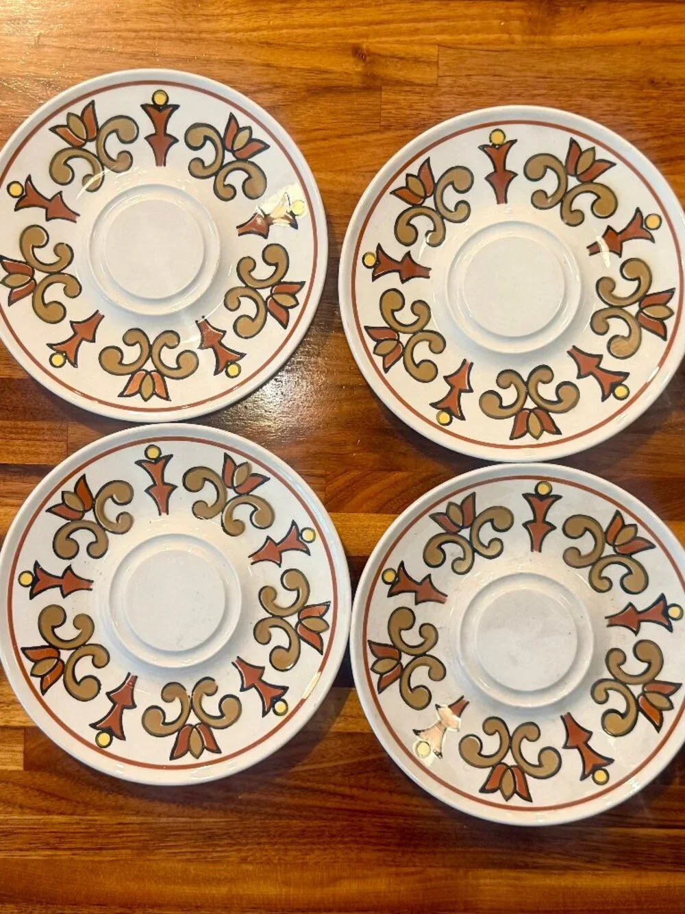 Vintage Mikasa Portico Epiqure One Saucers D4801 Stoneware 1970s Japan Set of 8